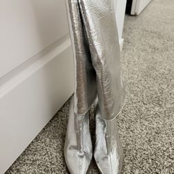 Silver metallic boots 