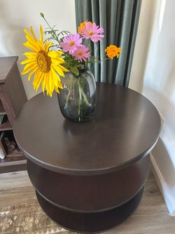 Mid-Century Modern Style Three-Tiered Wooden cocktail table/ large accent table
