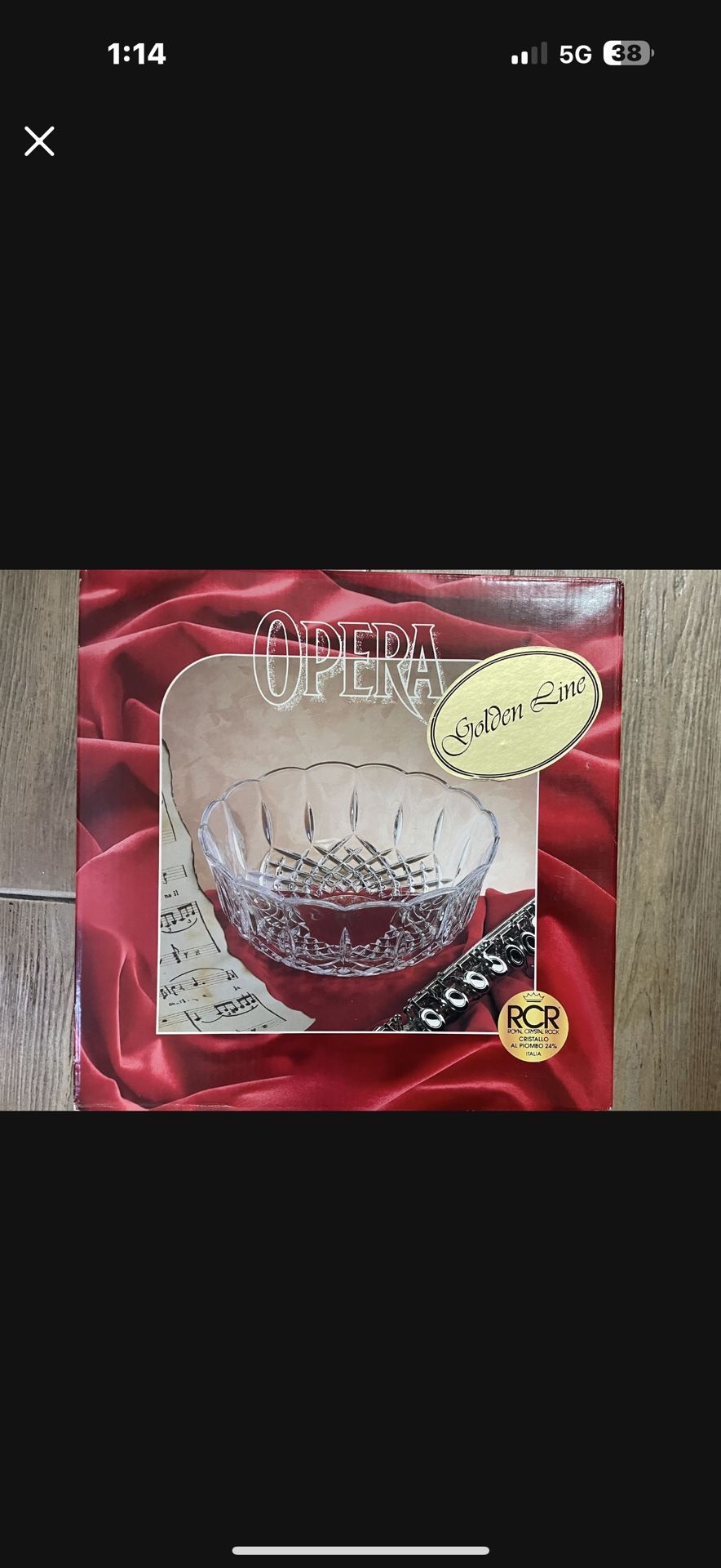 Opera Golden Line Crystal Bowl