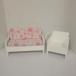 American Girl Size Solid Wood Couch And Chair