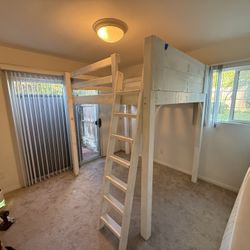 Custom Solid Wood Loft Bed – Modern / Crate & Barrel