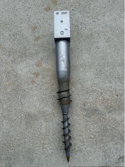 Galvanized steel ground anchor is a "no-dig" screw-in stake designed