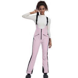 Women Ski bibs Waterproof Snow Bibs Slim Fit Overalls Elastic Snowboard Pant Outdoor for Women~size Large