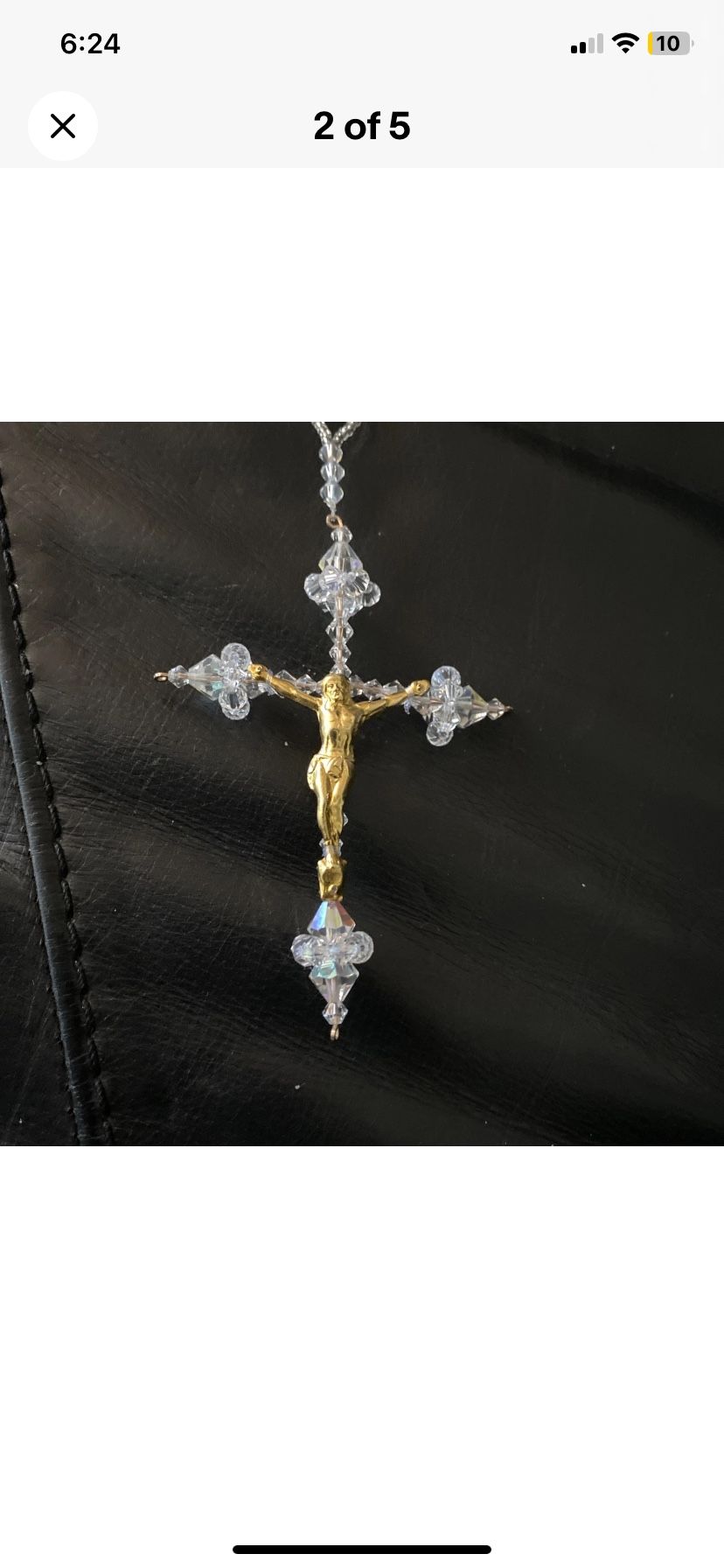 Crystals Wedding Lasso With Gold-tone Crucifix (3) Wedding Lazo de Boda