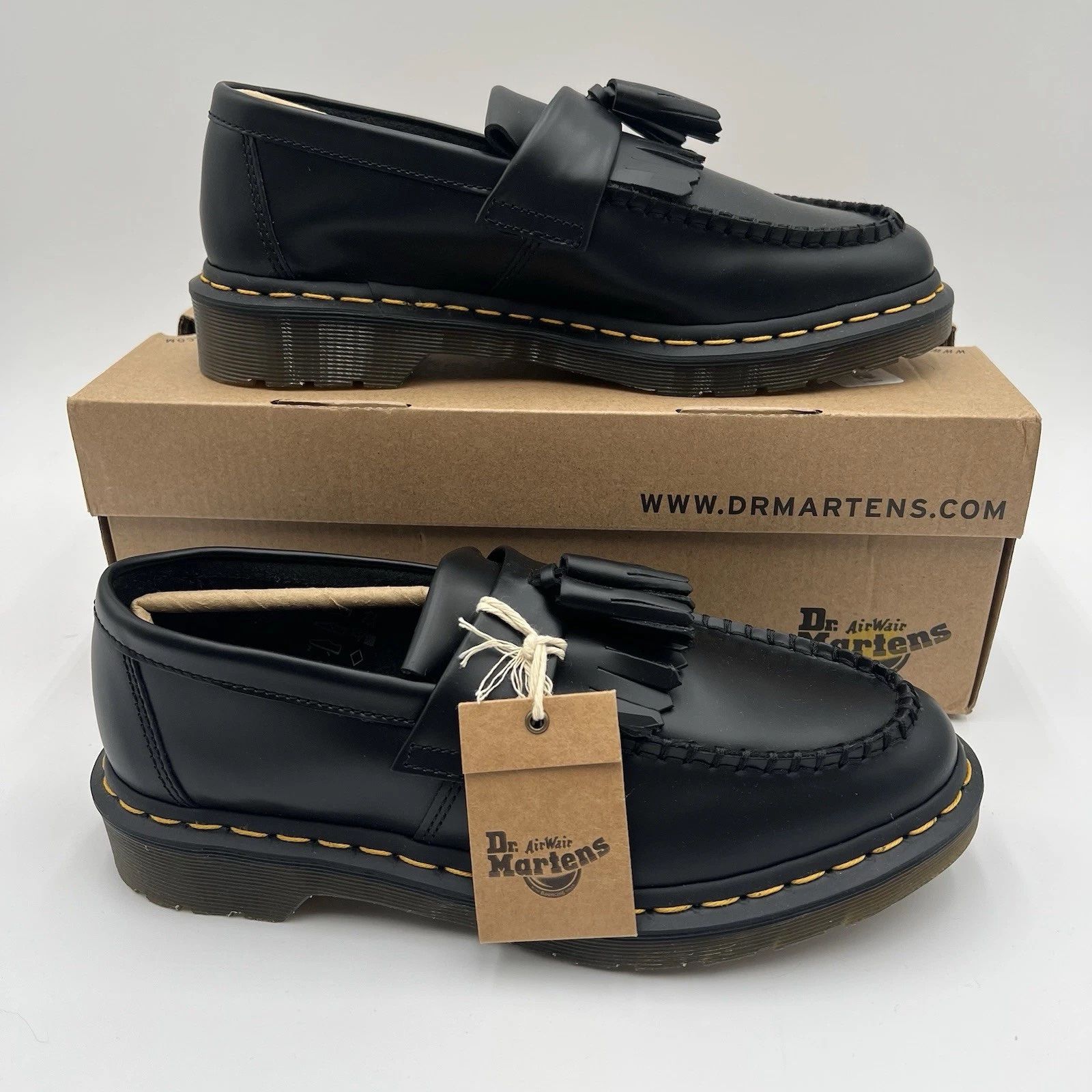 Women's Dr. Martens Adrian Virgina Leather Tassel Loafers - Black - Size 8