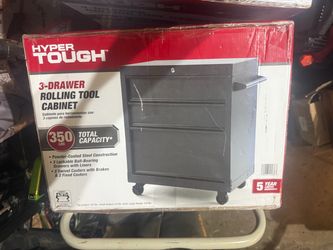 Hyper Tough 27” Rolling Tool Cabinet 3 Drawer Heavy Duty Steel