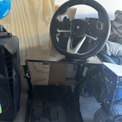 Xbox Hori Steering Wheel And Pedals With Stands 