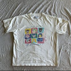 Hard To Find Vintage Men’s 1980s 1990s United Colors Of Benetton United People Of America White Cotton XL T-shirt Shirt Made In USA