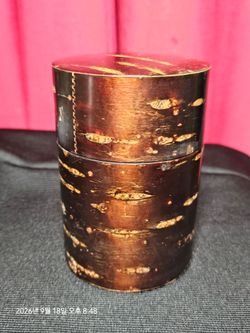 Authentic Japanese Kabazaiku Cherry Bark Tea Canister & Scoop Set (Chazutsu)
