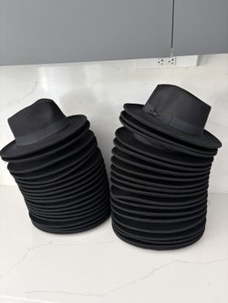 Black Felt Fedora Hats Lot. Great For Party Decor Or Party Props