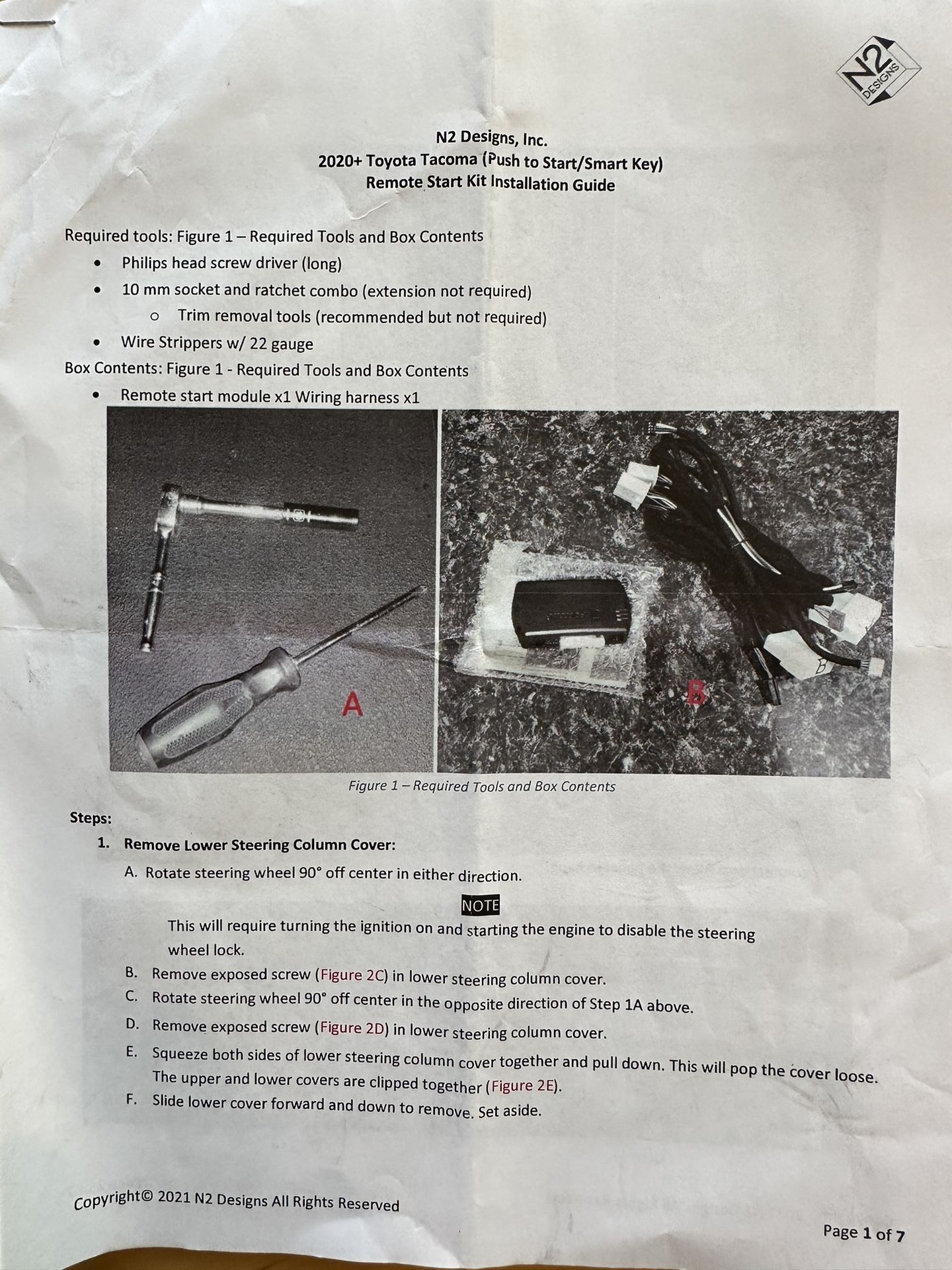 N2 designs tacoma remote start discount