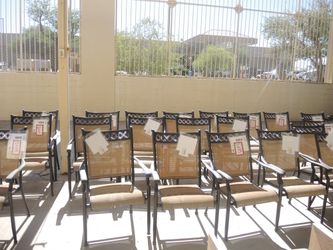 Outdoor Sling Dining Chair — Agio (Tan)