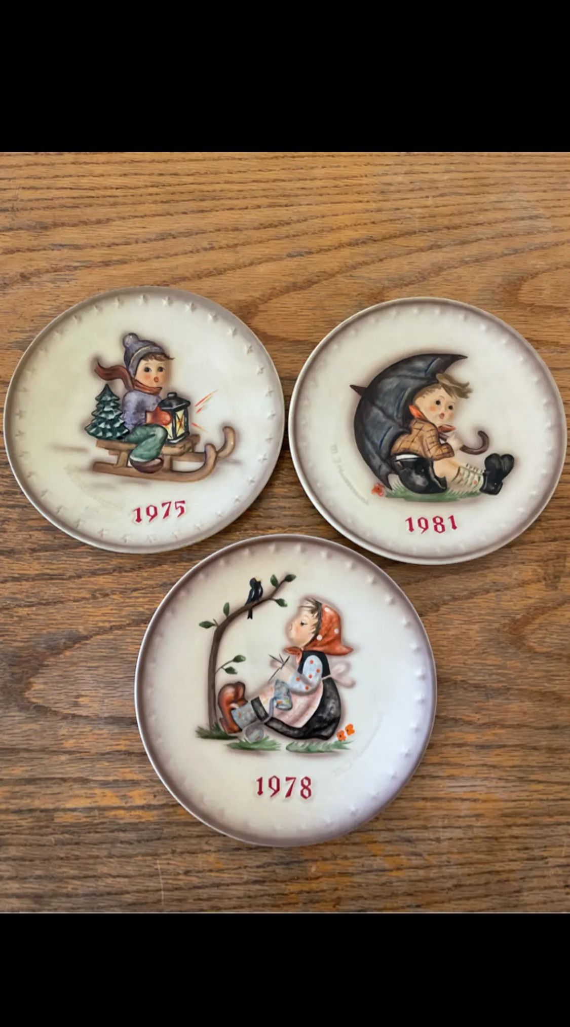 German Goebel-MJ Hummel 3D Picture Collectible Plates $15 Each