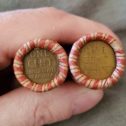 2 Full Rolls Of Wheat Pennies From The 1940s!
