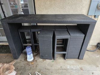 Patio furniture bar set 1 table and 8 bar stools