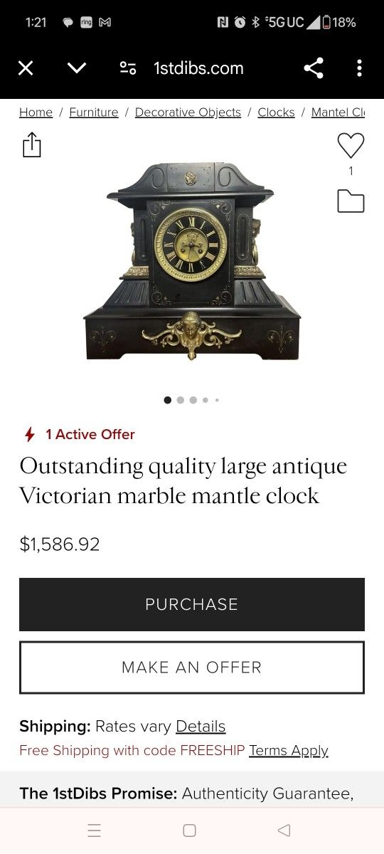 Victorian Antique Pure Marble Clock