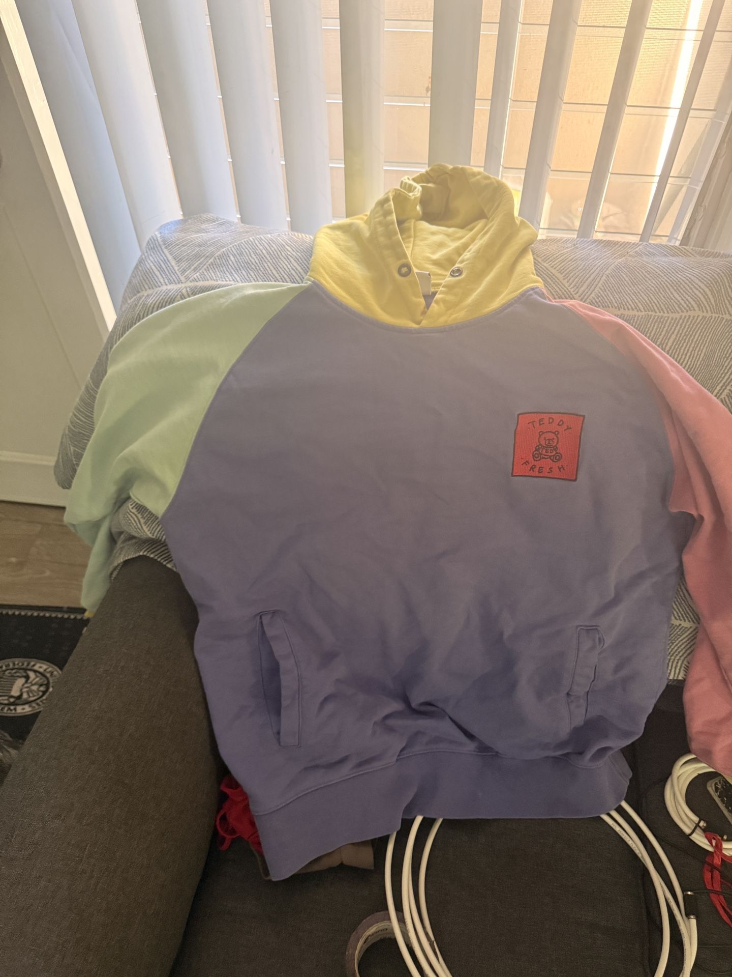 Teddy Fresh pastel color block hoodie / crew / sweatshirt