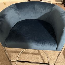 Bar Chair(velvet Modern Contemporary Teal Color)