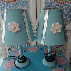 Set Of Blue Bling Lamps