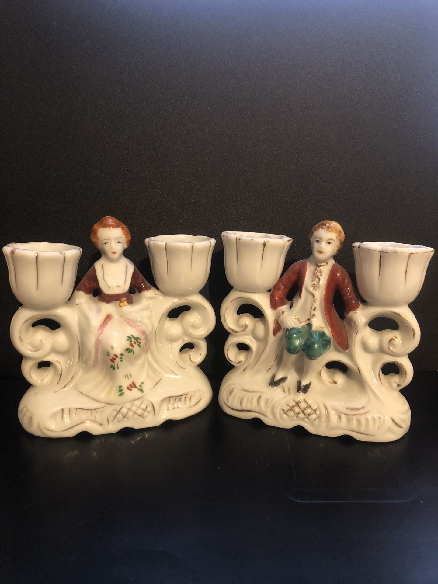 2 Antique Candlestick Holders