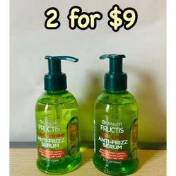 (2) Garnier Fructis Frizz Control Hair Serum with Kera System Argan Oil, All Hair Types, 5.1 fl oz