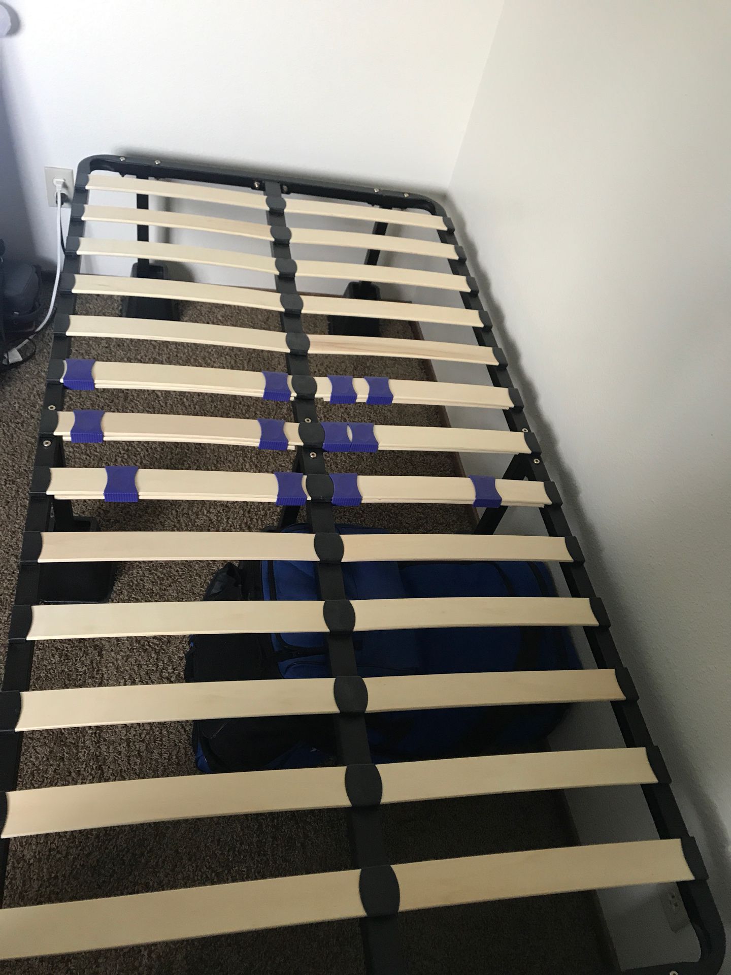 Twin bed frame with risers