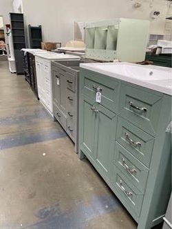 $295 For All 36” Solid Wood Frame Bathroom Vanity w/ Sink Storage Cabinet W/ Drawers