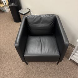 Modern Black Faux Leather Lounge Chair