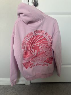 🌴💖 Pink Palm Puff Hoodie – Size M 💖🌴