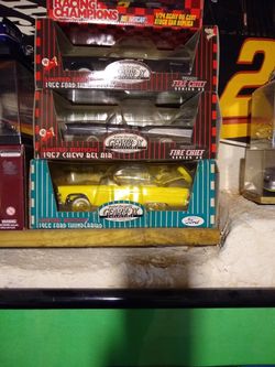 Gearbox collectibles limited edition 1957 Chevy Bel Air 1956 Ford Thunderbird another one in yellow