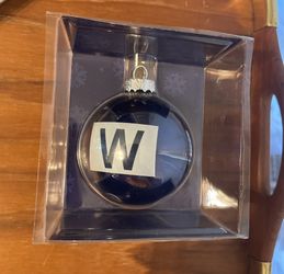 Chicago Cubs “W” World Series Champs Glass Ornament New