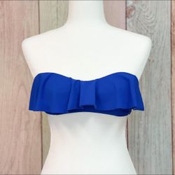 Women’s No Boundaries Blue Ruffle Bikini Top Size Small
