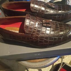 Stacy Adams Franz Men's Slip On shoes in cognac color, size 12M