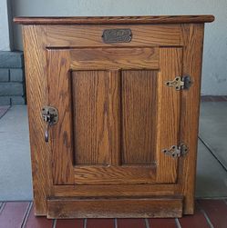 White Clad Antique Oak Ice Box