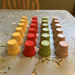 24-Pack Tiny Plastic Pots for Plants, Flowers and Succulents 1.5 Inch in (4) different colors