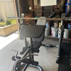 Gold's Gym XRS 20 Adjustable Olympic Workout Bench with Squat Rack, Leg Extension, Preacher Curl, and Weight Storage