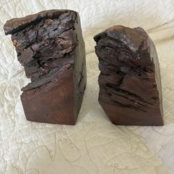 Wood Bookends  Vintage 