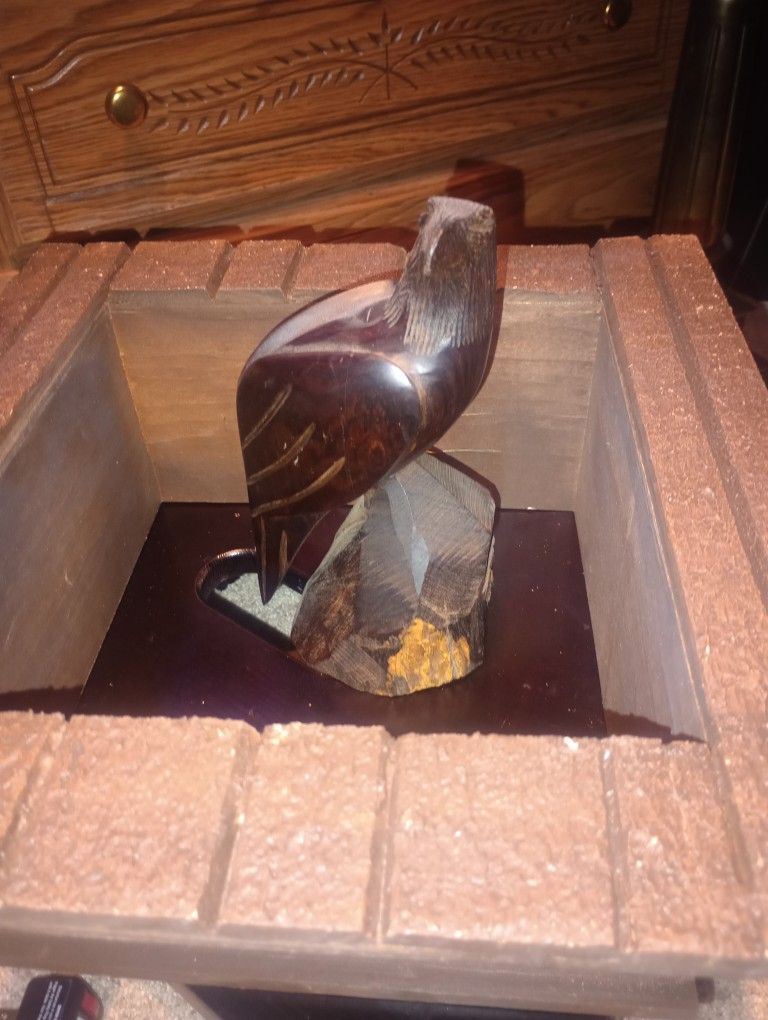 Wooden Bird Statue