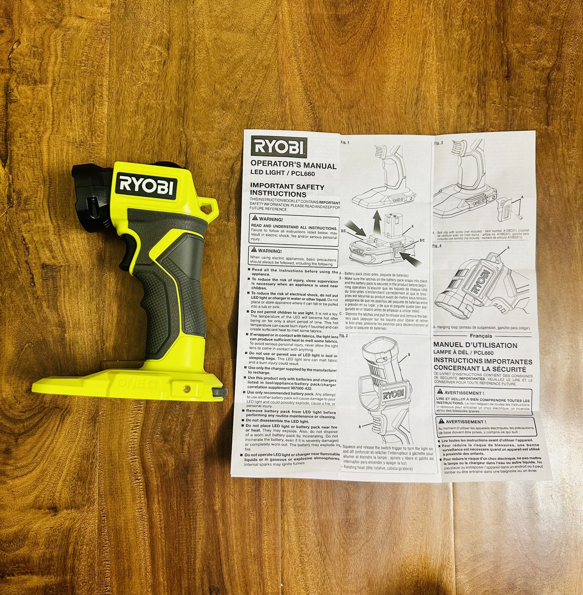 RYOBI Model PCL660 18V ONE+ LED Light New condition