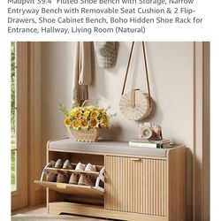 Storage ottoman 43.5” wide.