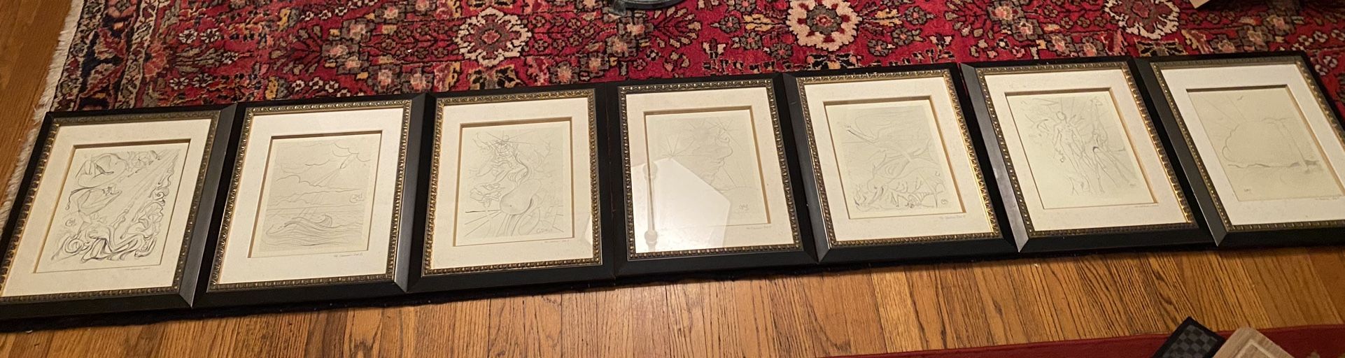 7 Salvador Dali Lithographs "Days of Creation", 1978 (set of 7) w/Frames