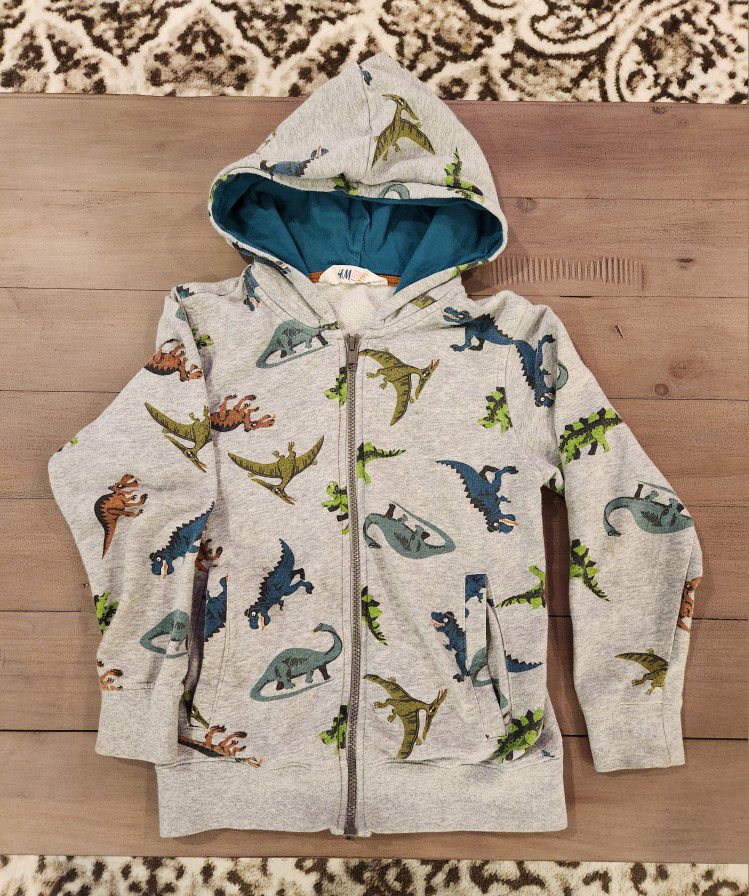 Boy's size 6-8 years H&M dinosaur hooded jacket