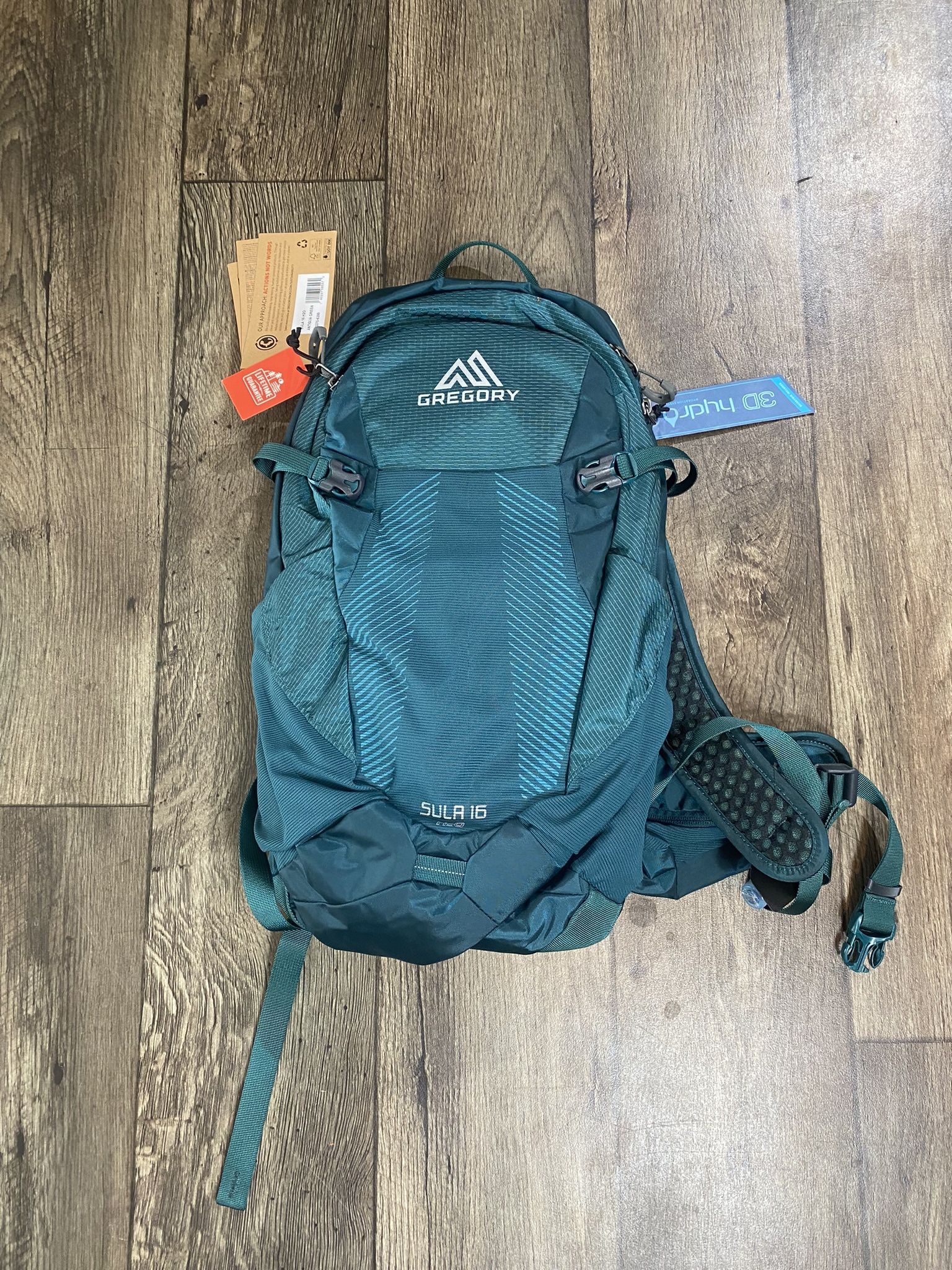 Women Gregory Sula 16 H2O Hydration Pack Antigua Green Hike Climbing 143(contact info removed)