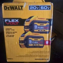 Dewalt New Pack 2 Battery 60v-20v Flex Volt 