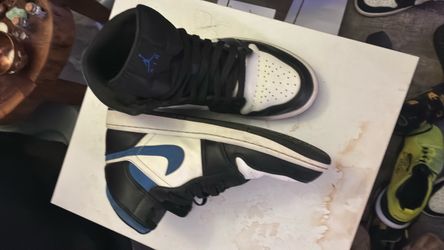 Air Jordan 1 Mid Black Blue Sneakers