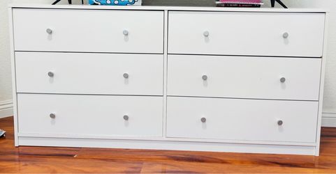White 6-Drawer Double Dresser