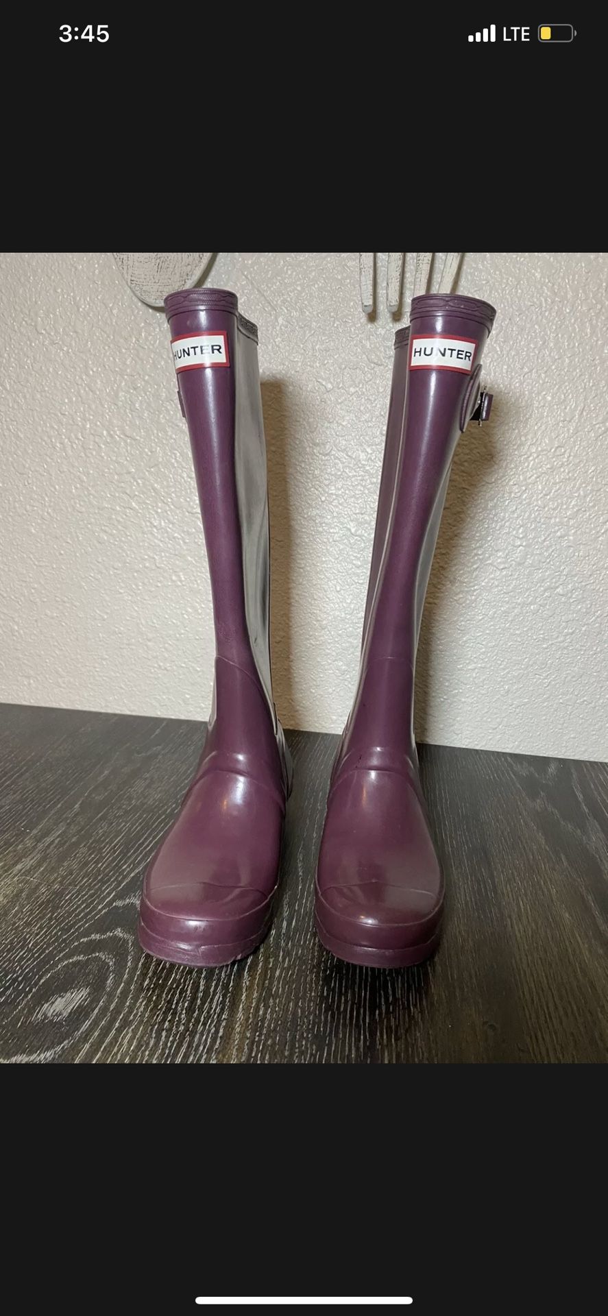 HUNTER Original Purple Gloss Tall Rubber Rain Boots Size  US 5M EU 37  # W23616