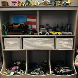 Kids Toy Storage / Light grey Wood 