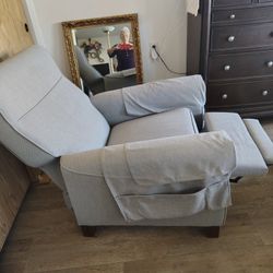 Soft blue recliner 