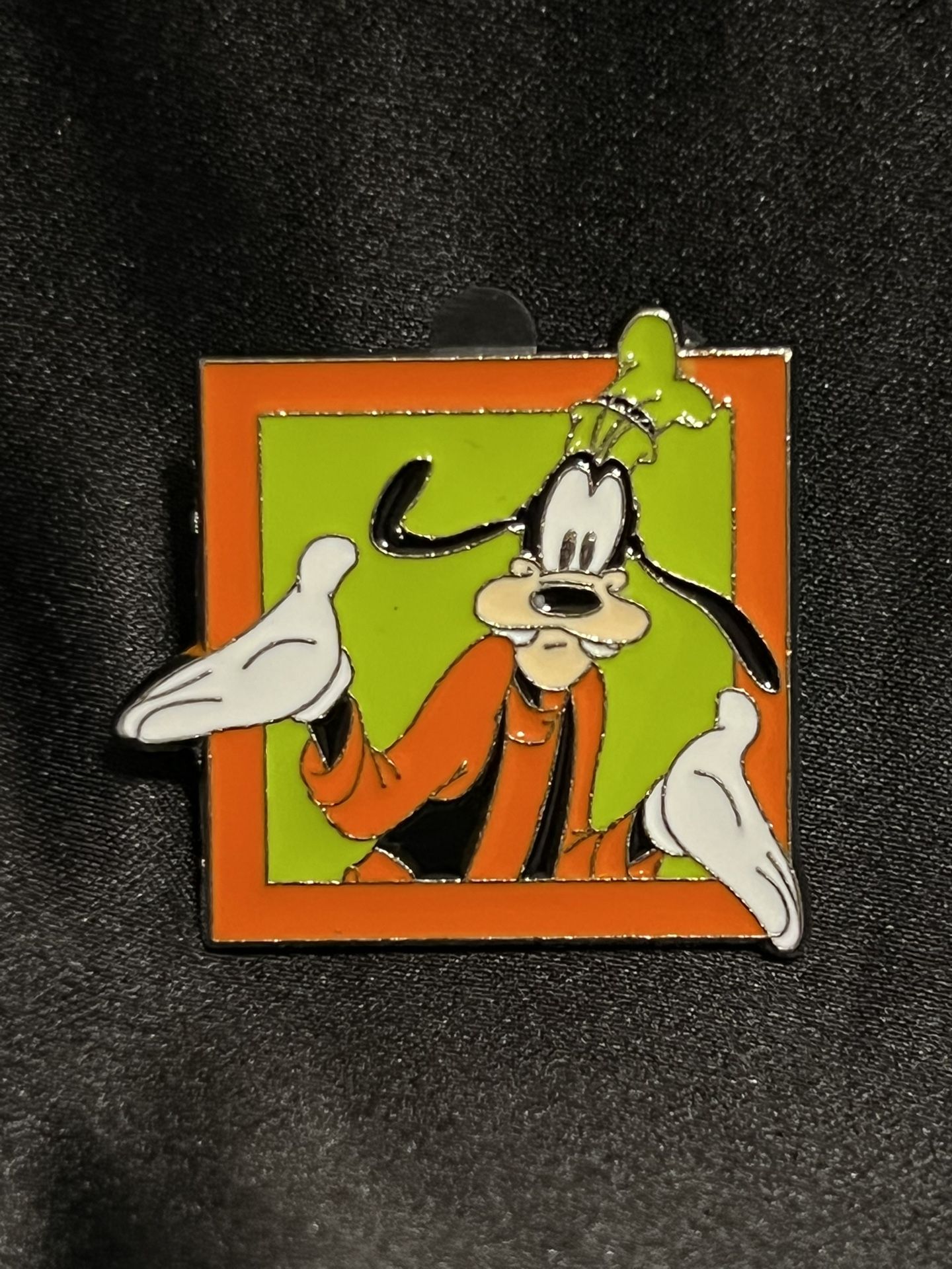 Goofy Shrugging Orange Frame Disney Pin